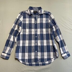 Pendleton Womens‎ Plaid Long Sleeve Button Front Shirt Blue White Size L Cotton